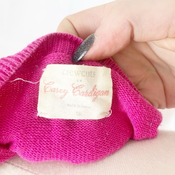💖 J.Crew Casey Cardigan – Hot Pink Cotton Knit | Size 16 (Fits Women’s S/XS) 💖 - Picture 4 of 10